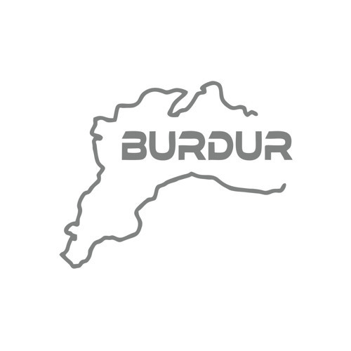 Burdur Harita Araba Sticker 17x17 Cm Gri