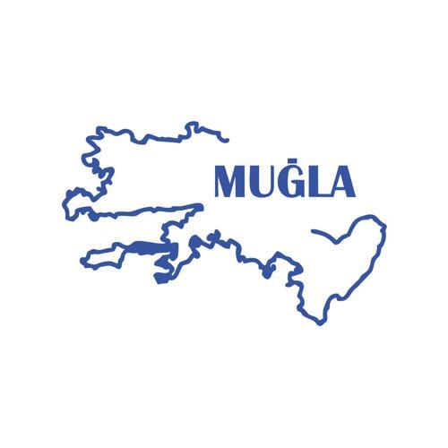 Muğla Harita Araba Sticker 17x17 Cm Mavi