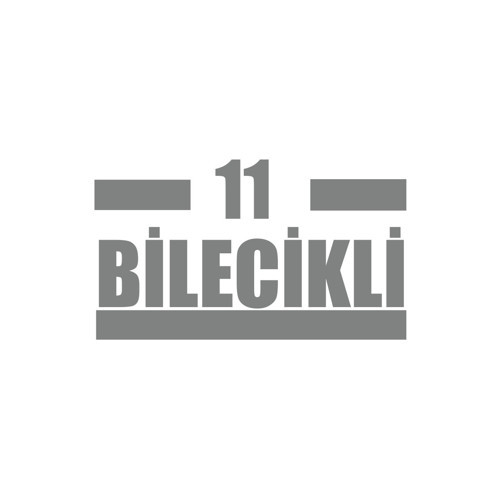 11 Bilecikli Araba Sticker 17x17 Cm Gri