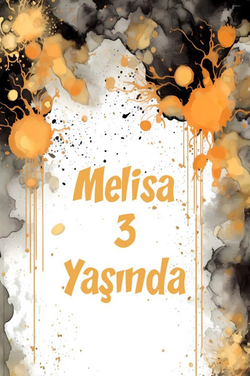 Sarı ve Siyah Boyalar Temalı Doğum Günü Afişi -2 35X50 cm