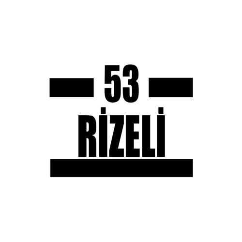 53 Rizeli Araba Sticker 17x17 Cm Siyah