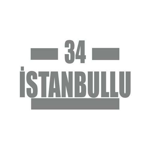 34 İstanbullu Araba Sticker 17x17 Cm Gri