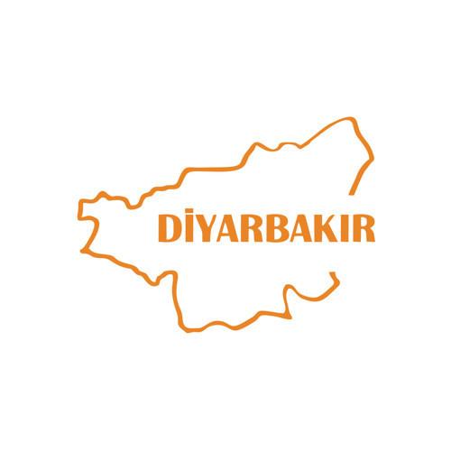 Diyarbakır Harita Araba Sticker 17x17 Cm Turuncu