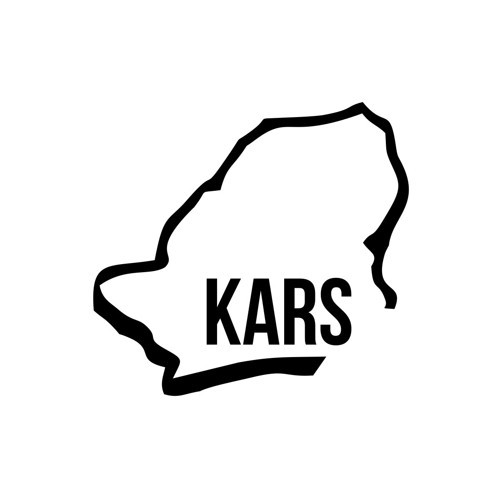 Kars Harita Araba Sticker 17x17 Cm Siyah