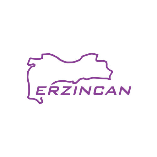 Erzincan Harita Araba Sticker 17x17 Cm Mor