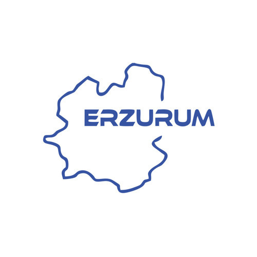 Erzurum Harita Araba Sticker 17x17 Cm Mavi