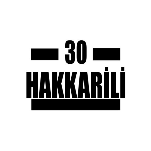 30 Hakkarili Araba Sticker 17x17 Cm Siyah