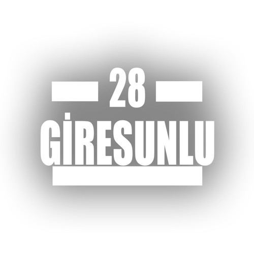 28 Giresunlu Araba Sticker 17x17 Cm Beyaz