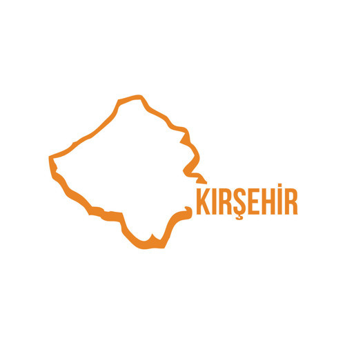 Kırşehir Harita Araba Sticker 17x17 Cm Turuncu