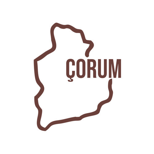 Çorum Harita Araba Sticker 17x17 Cm Kahverengi