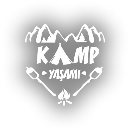 Kamp Yaşamı Araba Sticker 17x17 Cm Beyaz