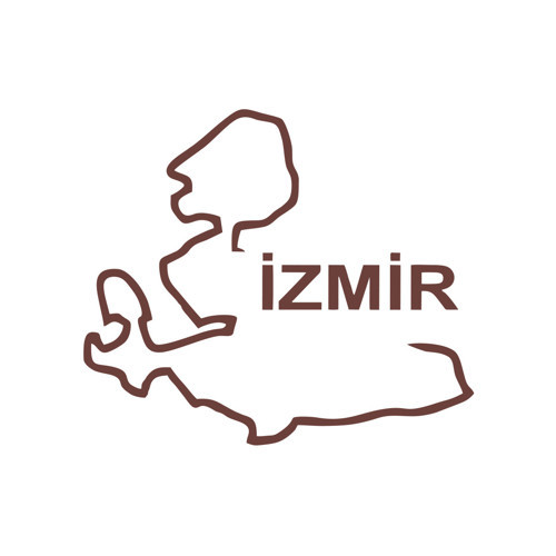 İzmir Harita Araba Sticker 17x17 Cm Kahverengi