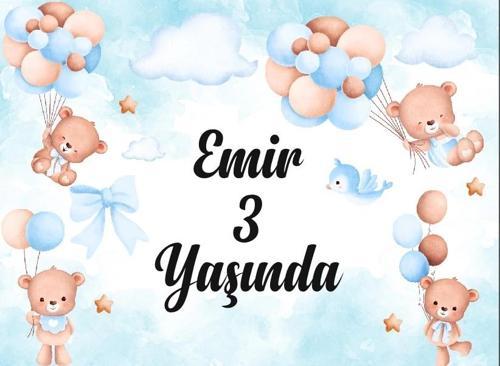 Sevimli Ayıcık Temalı Doğum Günü Afişi 100X150 cm