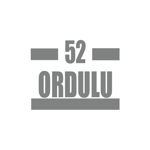52 Ordulu Araba Sticker 17x17 Cm Gri