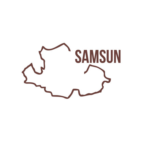 Samsun Harita Araba Sticker 17x17 Cm Kahverengi