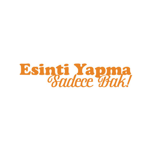 Esinti Yapma Sadece Bak Araba Sticker 17x17 Cm Turuncu