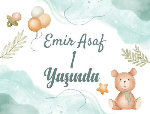 Sevimli Ayıcık Temalı Doğum Günü Afişi 100X150 cm