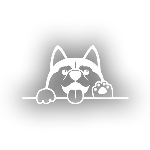 El Sallayan Köpek Araba Sticker 17x17 Cm Beyaz