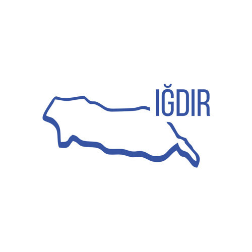 Iğdır Harita Araba Sticker 17x17 Cm Mavi