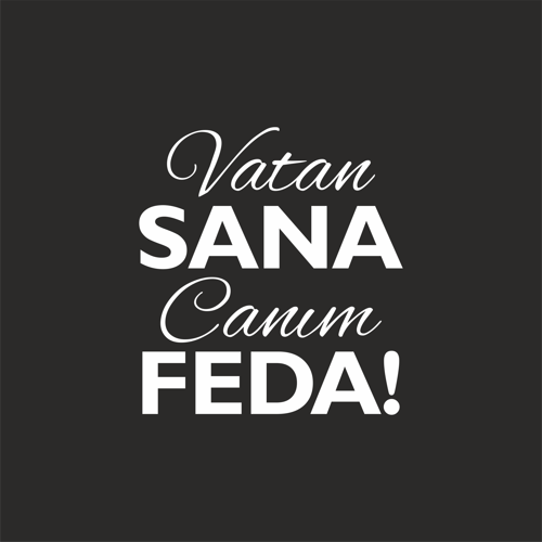 Vatan Sana Canım Feda Sticker17x17 Cm Beyaz