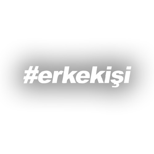 #erkekişi Araba Sticker 17x17 Cm Beyaz