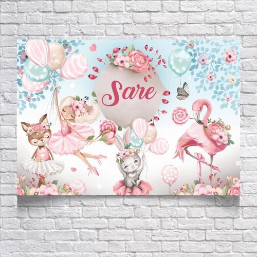 Sevimli BalerinlerTeması Doğum Günü Afişi 70X100 cm