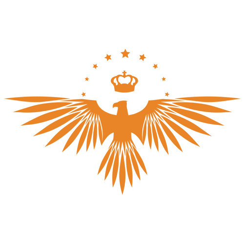 Yıldızlı Kartal Oto Sticker17x17 Cm Turuncu