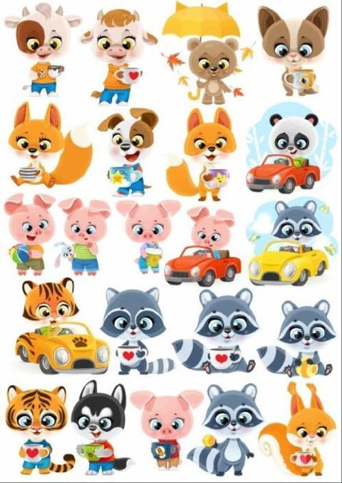 Sevimli Hayvanlar Sticker SEt