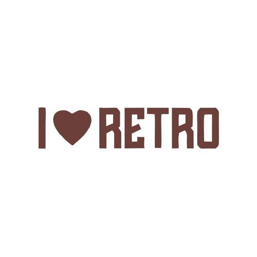 I Love Retro Araba Sticker 17x17 Cm Kahverengi