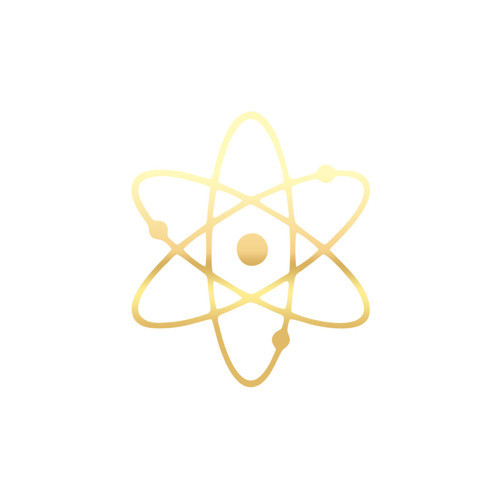 Atom Araba Sticker 17x17 Cm Gold