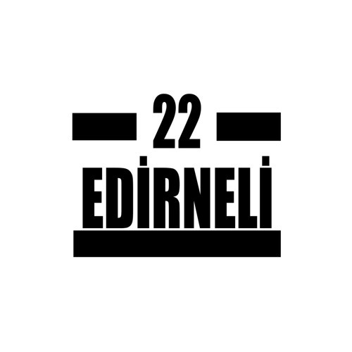 22 Edirneli Araba Sticker 17x17 Cm Siyah