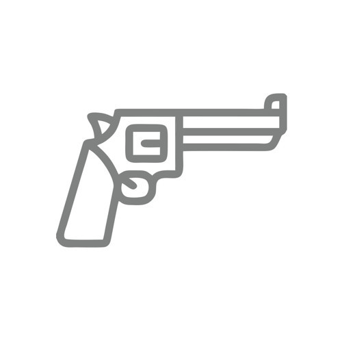 Pistol Araba Sticker 17x17 Cm Gri