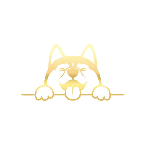 Tutunan Köpek Araba Sticker 17x17 Cm Gold