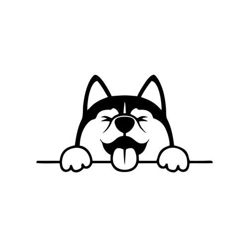 Tutunan Köpek Araba Sticker 17x17 Cm Siyah