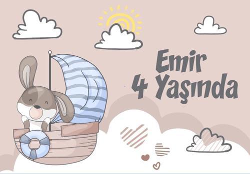 Sevimli Köpek Temalı Doğum Günü Afişi 100X150 cm