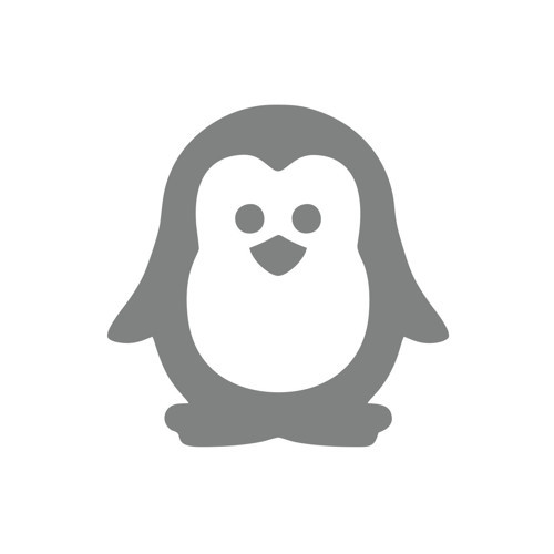 Sevimli Penguen Araba Sticker 17x17 Cm Gri