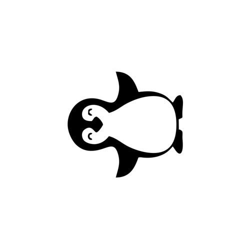 Sevimli Penguen Araba Sticker 17x17 Cm Siyah