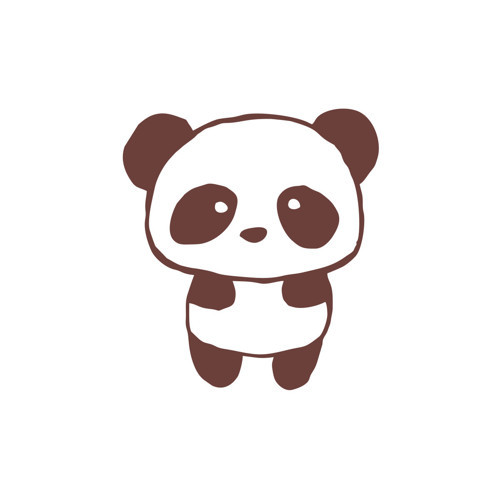 Sevimli Panda Araba Sticker 17x17 Cm Kahverengi