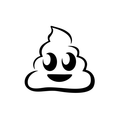 Sevimli Gülen B*k Emoji Sticker17x17 Cm Siyah