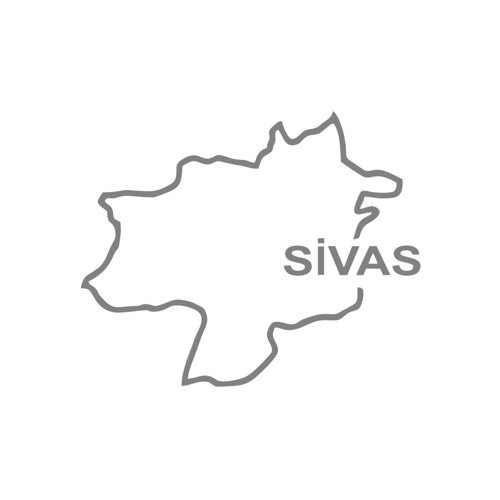 Sivas Harita Araba Sticker 17x17 Cm Gri