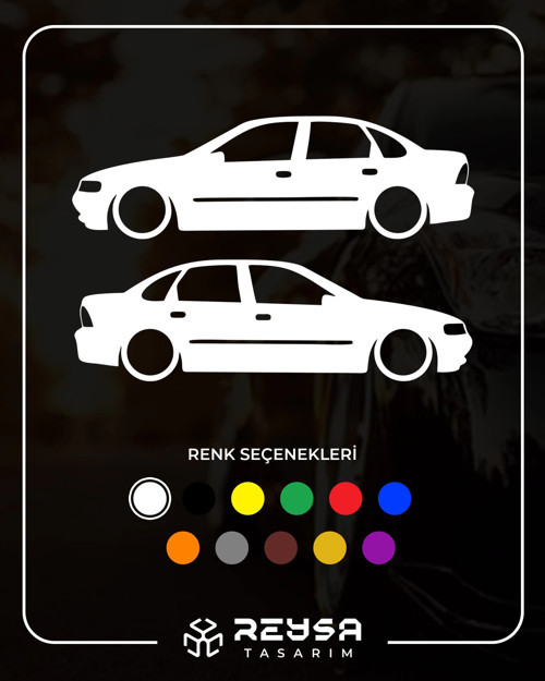 Basık Opel Vectra Sticker 17x17 Cm Beyaz