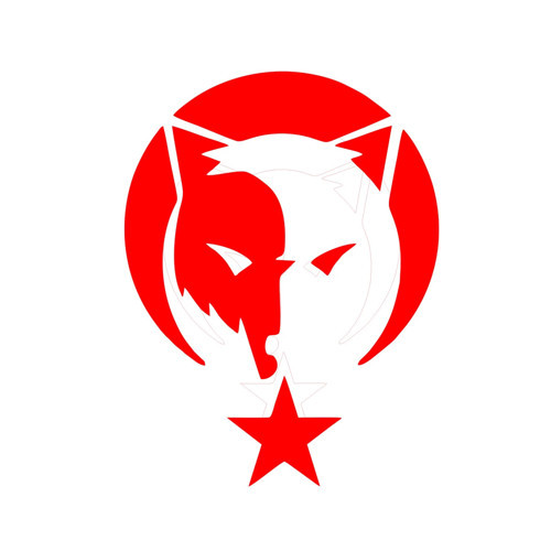 Bozkurt Türk Bağyrağı Sticker 17x17 Cm Kırmızı