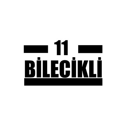 11 Bilecikli Araba Sticker 17x17 Cm Siyah