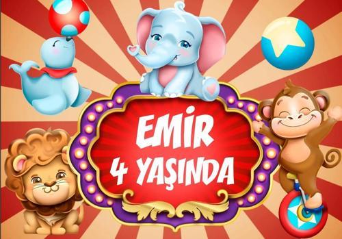 Sirk Temalı Doğum Günü Afişi 70X100 cm