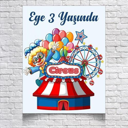 Sirk Temalı Doğum Günü Afişi 100X150 cm