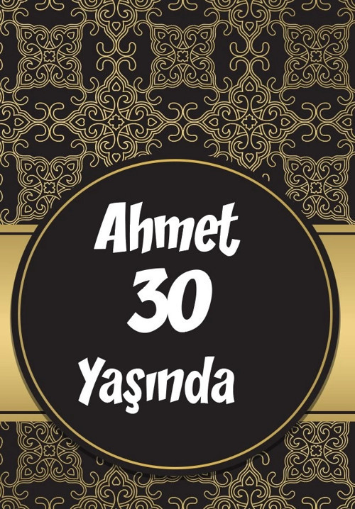 Siyah Gold doğum Günü Afişi 35X50 cm