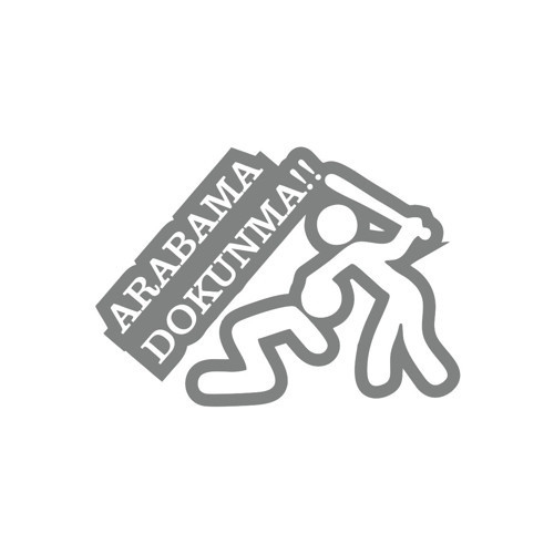Arabama Dokunma Araba Sticker 17x17 Cm Gri