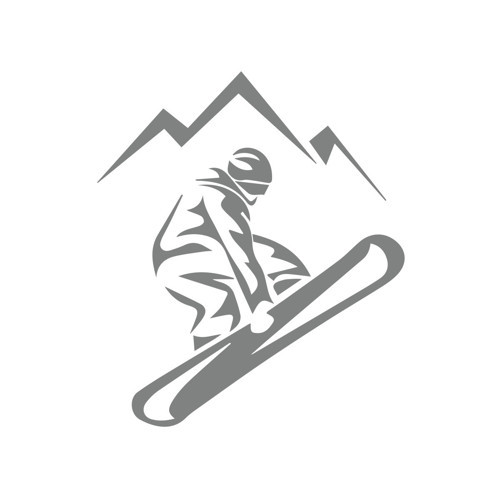 Ski Kayak Sticker 17x17 Cm Gri