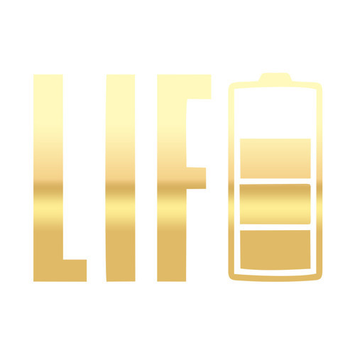 Life Batarya Sticker 17x17 Cm Gold