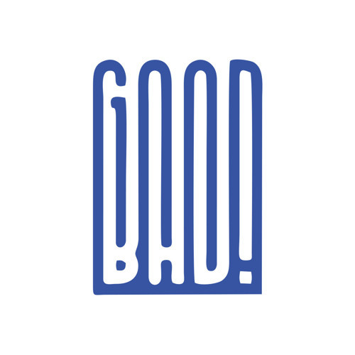Good Bad Sticker17x17 Cm Mavi